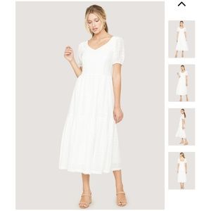 Lost + Wander Middle of Nowhere Midi Dress - White size small